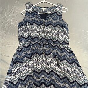 Maurices Blue and White Sleeveless Dress